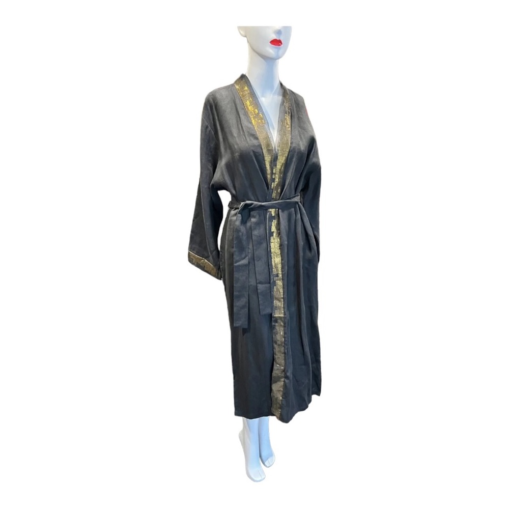 Linen Maxi Robe Sz M - Picture 3 of 9